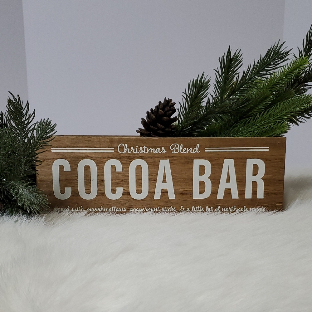 Christmas Cocoa Bar Organizer Wooden Gift Box